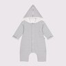 Combinaison longue ouatinée à capuche en coton