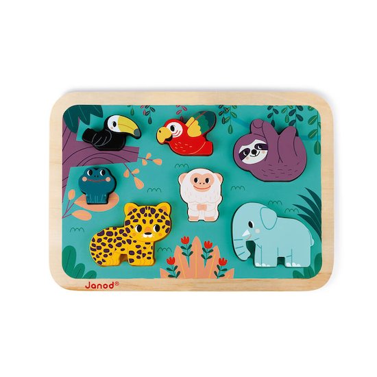 Puzzle Chunky en bois WWF Jungle  de Janod