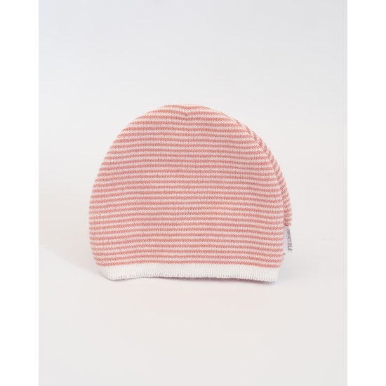 Bonnet milleraies Ecru/Rose  de La Manufacture de Layette