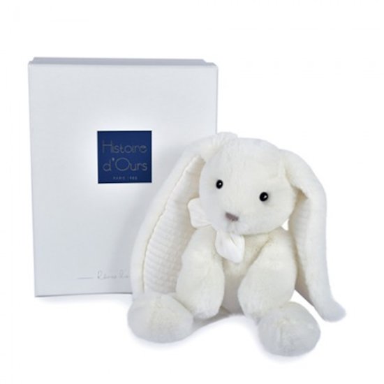 Peluche lapin Preppy Chic Blanc 30 cm de Histoire d'ours