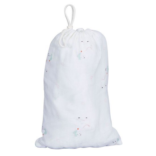 Mila Lot 2 draps housse coton bio Blanc  de Sauthon Baby's Sweet Home