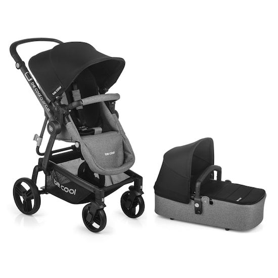 Poussette Duo Quantum + Nacelle Top Plus Gris/Noir  de Be Cool