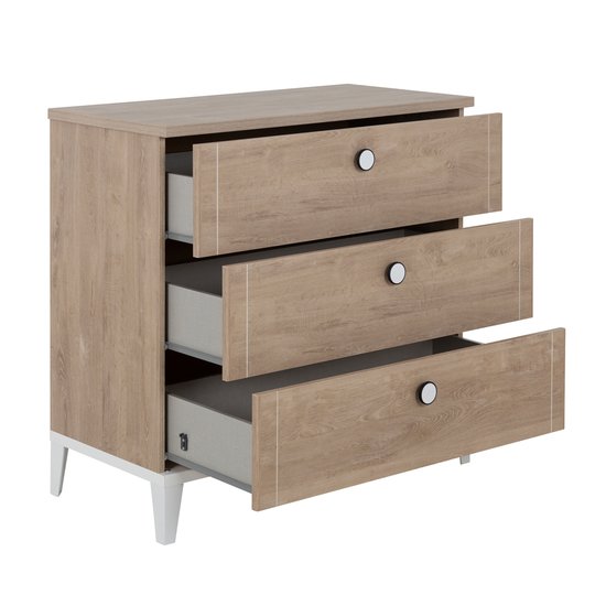 Marcel commode 3 tiroirs  Chêne blond/Blanc  de Galipette Marcel commode 3 tiroirs  Chêne blond/Blanc  de Galipette