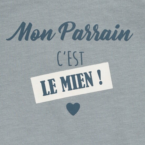 Body Annonce Manches Longues Parrain Bleu Sky Powder  de P'tit bisou Body Annonce Manches Longues Parrain Bleu Sky Powder  de P'tit bisou