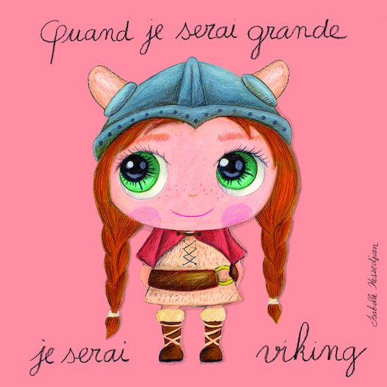 Tableau Viking fille 15 x 15 cm de Label Tour