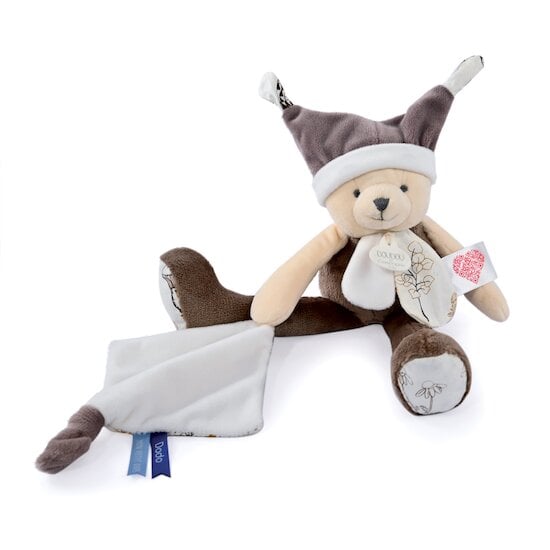 Doudou Ours Mouchoir 3 Histoires Taupe 35 cm de Doudou et Compagnie