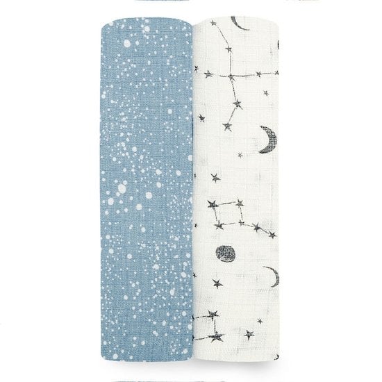 Lot de 2 Maxi-Langes Mousseline Cosmic Galaxy  de aden + anais essentials