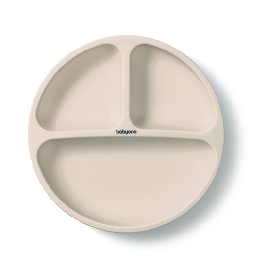 Assiette Ventouse Beige  de Babyono