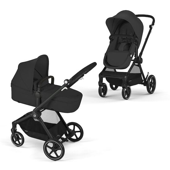 Poussette Trio EOS : Poussette 2-en-1 EOS + Aton B2 i-Size + Adaptateurs Moon Black  de CYBEX Poussette Trio EOS : Poussette 2-en-1 EOS + Aton B2 i-Size + Adaptateurs Moon Black  de CYBEX