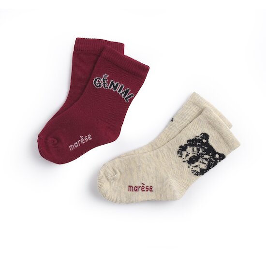 Mon Grand Loup Lot de 2 paires de chaussettes Natural Rubis  de Marèse