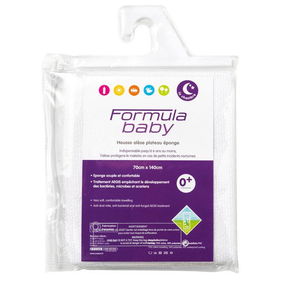 Housse alèse plateau polyuréthane Blanc 70 x 140 cm de Formula Baby