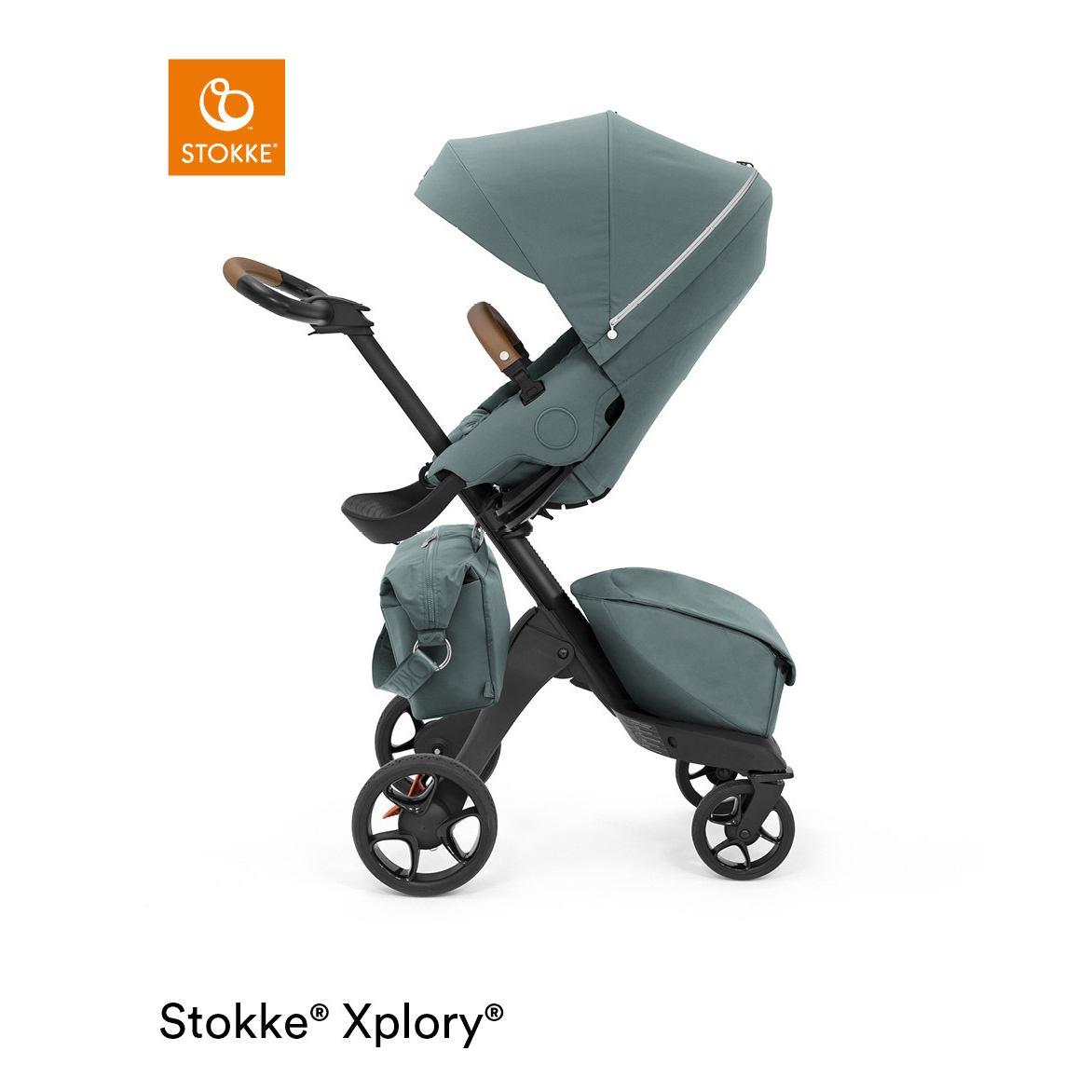 Stokke - Pack poussette Stokke® Xplory® V6 Argent, poignée noire, nacelle  et siège Gris mélange - siège auto Izigo Modular