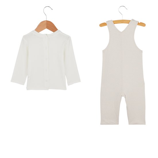 Ensemble salopette Petit Koala Écru/Beige  de Marèse Ensemble salopette Petit Koala Écru/Beige  de Marèse