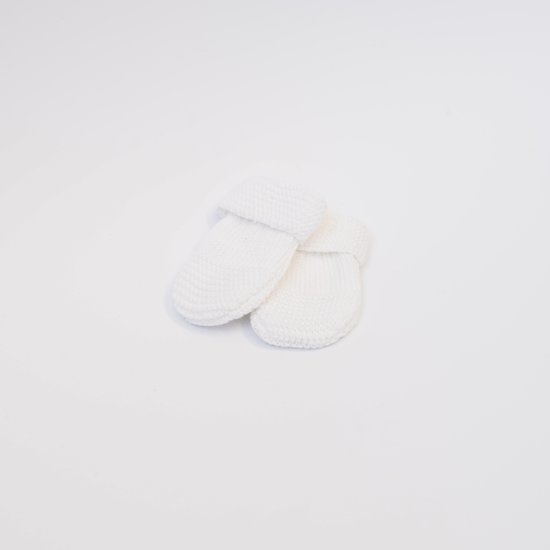 Moufles Tricot Petits Chats Blanc Taille unique de La Manufacture de Layette