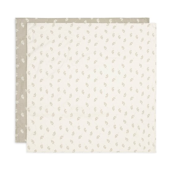 Lange Gaze de Coton Twig Vert Olive 115 x 115 cm de Jollein