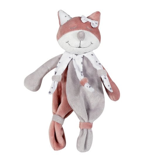 Grand doudou Renarde Rose/gris  de Trois Kilos Sept