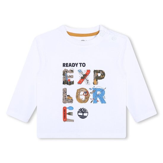 Tee-shirt manches longues blanc 18 mois de Timberland