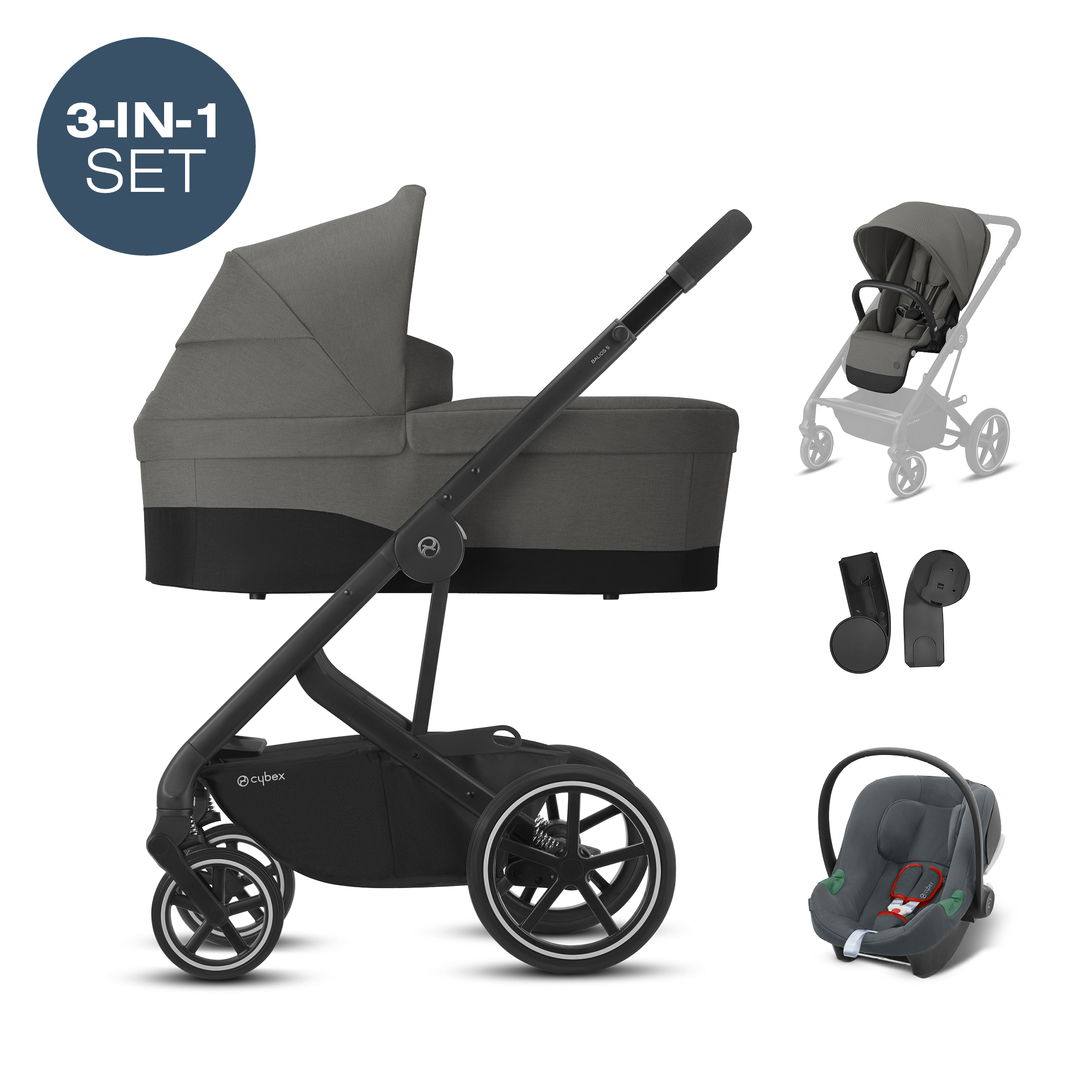 cybex GOLD Pack poussette trio combinée 3en1 Balios S Lux Silver