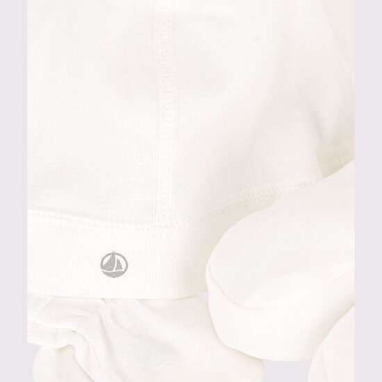 Lot de bonnet et chaussons en coton Blanc  de Petit Bateau