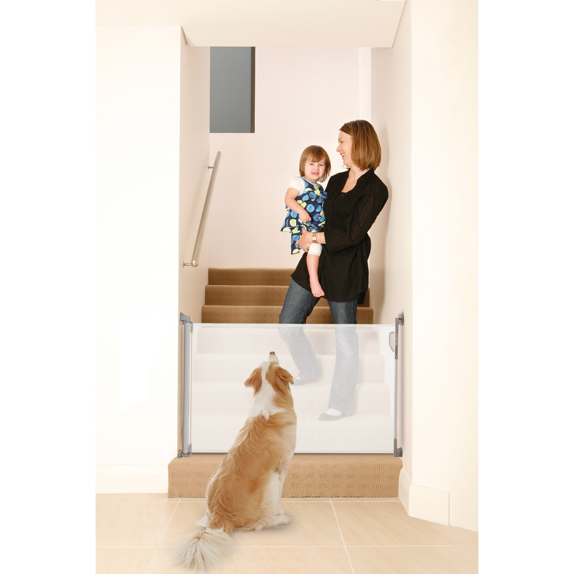 A3 Baby & Kids Barriere de securite retractable Rolygate Blanc