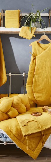 Housse matelas à langer Mix & Match Moutarde 60 x 80 cm de BB&Co Housse matelas à langer Mix & Match Moutarde 60 x 80 cm de BB&Co