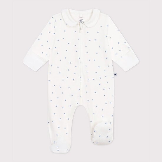 Pyjama en coton à col imprimé étoiles Marshmallow / Alaska  de Petit Bateau