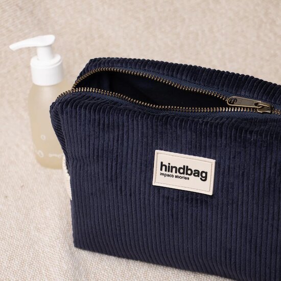 Trousse de toilette Léon Velours Bleu marine  de Hindbag