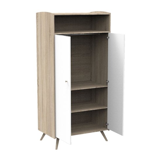 Access Armoire 2 portes 1 niche Bois blanc  de Sauthon Baby's Sweet Home Access Armoire 2 portes 1 niche Bois blanc  de Sauthon Baby's Sweet Home