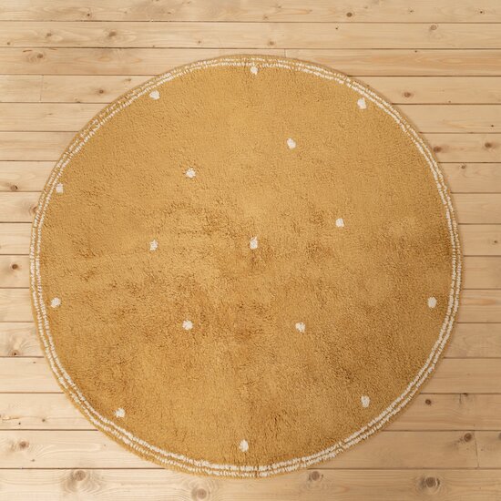 Little Goose Tapis Pure Ochre Dot  de Little Dutch