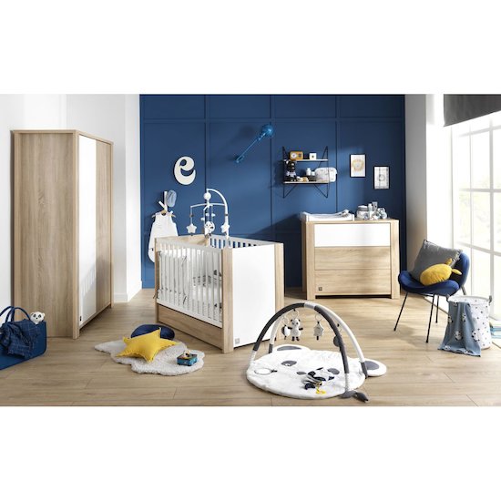 Antonin Armoire 2 portes Bois / Blanc  de Sauthon Baby's Sweet Home Antonin Armoire 2 portes Bois / Blanc  de Sauthon Baby's Sweet Home