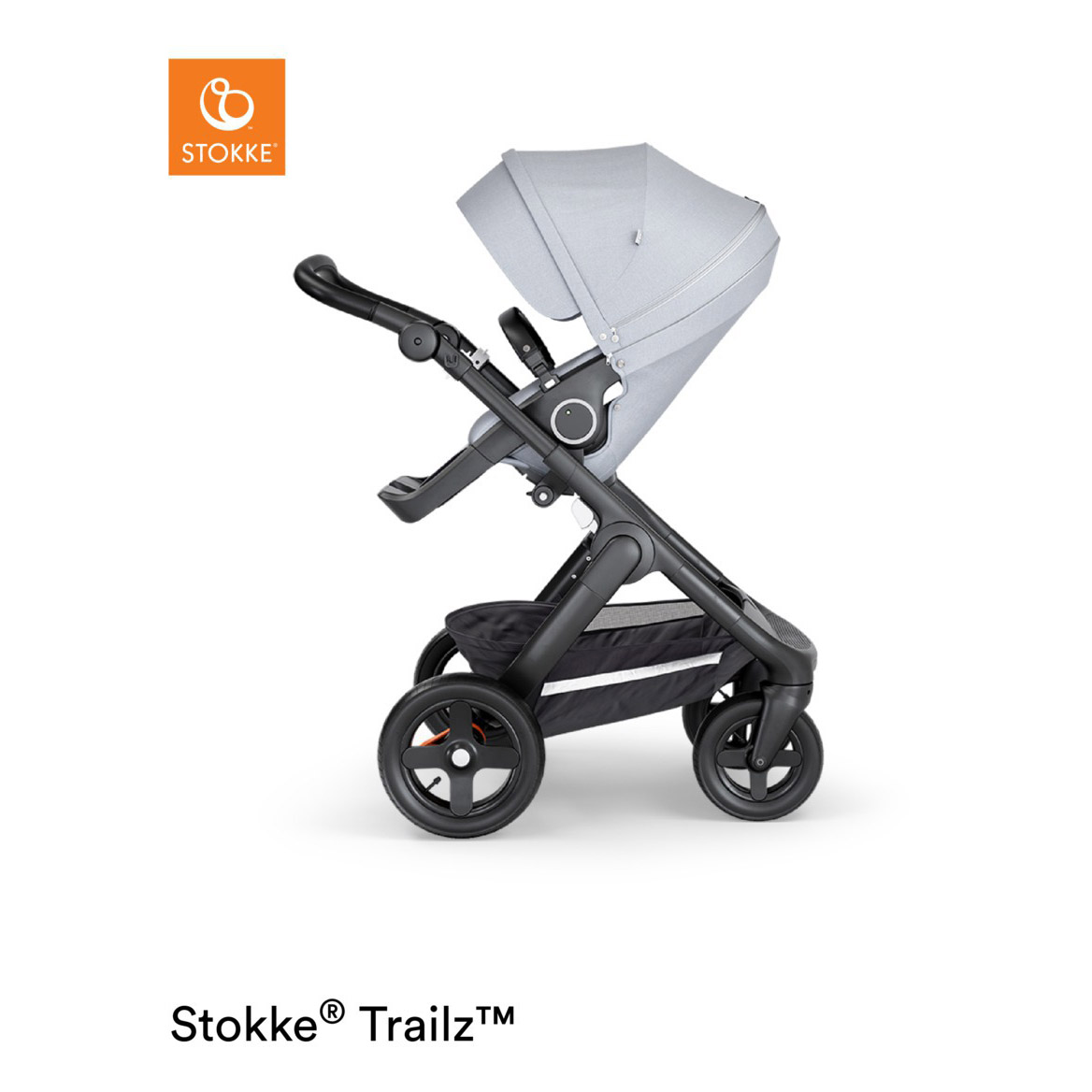 Poussette Trailz Gris mélange - poignée noire de Stokke®, Poussettes  polyvalentes : Aubert