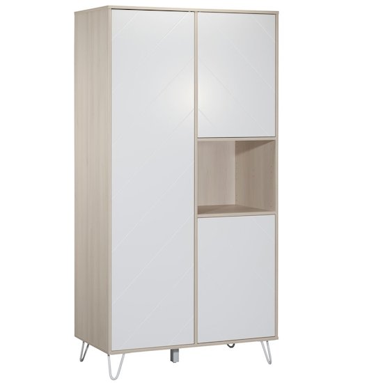 Happy armoire 3 portes Acacia clair/Blanc  de Sauthon Baby's Sweet Home