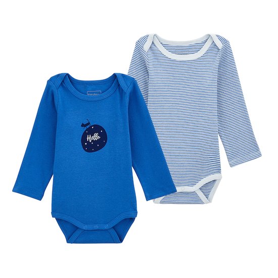 Lot 2 bodies Hello Bleu king  de P'tit bisou