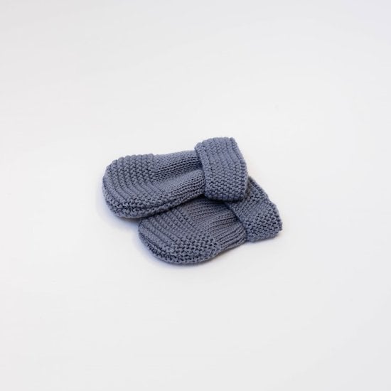 Petits chats Moufles en tricot Bleu Orage Taille unique de La Manufacture de Layette