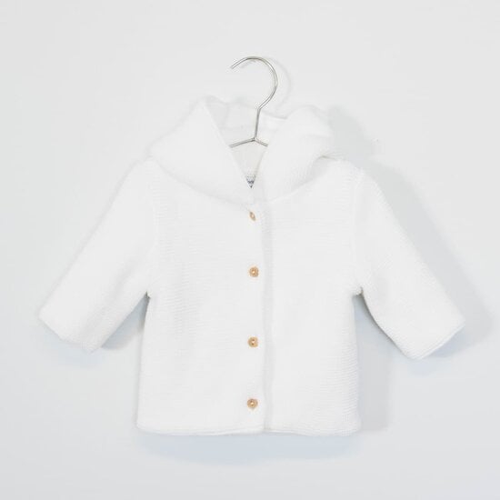 Petits chats Manteau en tricot Blanc  de La Manufacture de Layette