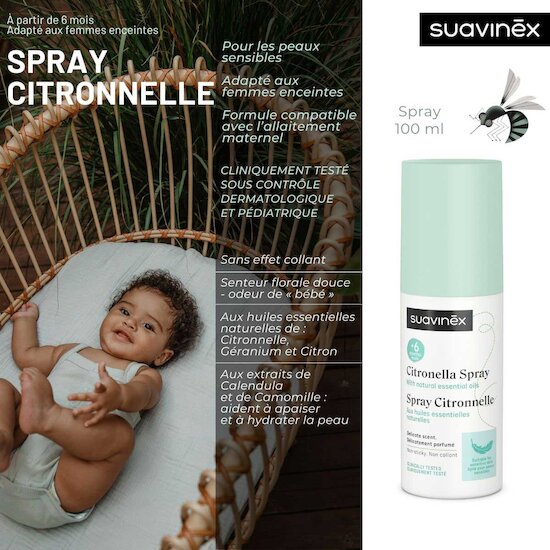Spray anti-moustiques citronnelle   de Suavinex