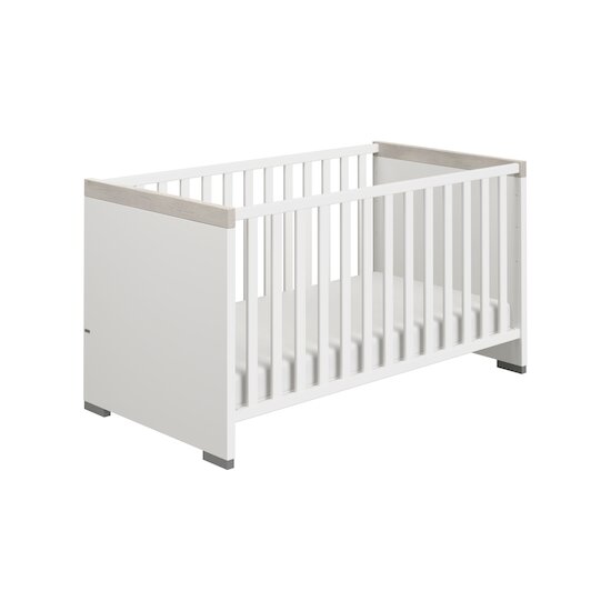 Lit bébé Kira Sommier Confort Blanc/Chêne Nautik  de Paidi