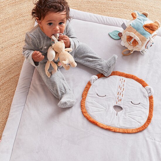 Babou & Kendi Tapis de Jeu et de Parc en Veloudoux Gris Clair  de Noukies Babou & Kendi Tapis de Jeu et de Parc en Veloudoux Gris Clair  de Noukies