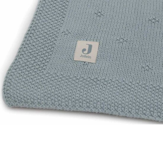 Couverture Berceau Cosy Knit Sea Green 75 x 100 cm de Jollein