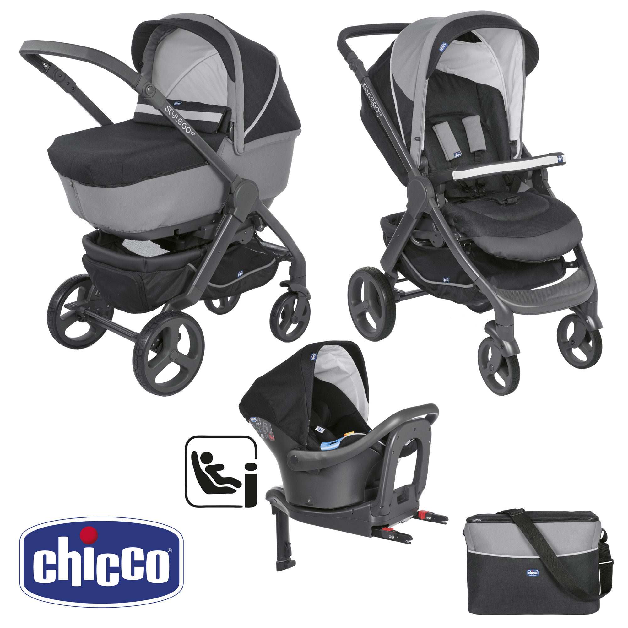poussette combiné chicco trio activ3 anthracite