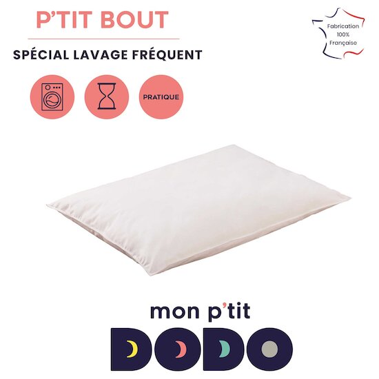 Oreiller P'tit Bout Blanc 40 x 60 cm de P'tit Dodo Oreiller P'tit Bout Blanc 40 x 60 cm de P'tit Dodo