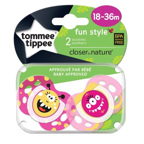 Lot de 2 sucettes fun 18m+ Fille  de Tommee Tippee