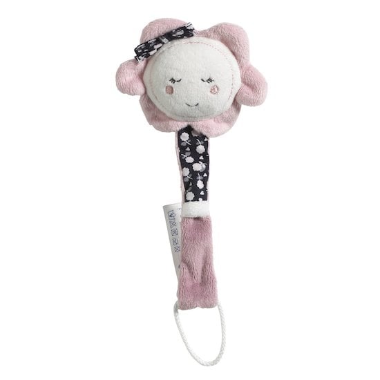 Miss Fleur de Lune attache-sucette Rose  de Sauthon Baby's Sweet Home