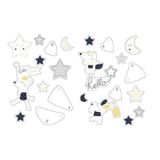 Hello stickers muraux  Bleu / Blanc   de Sauthon Baby's Sweet Home