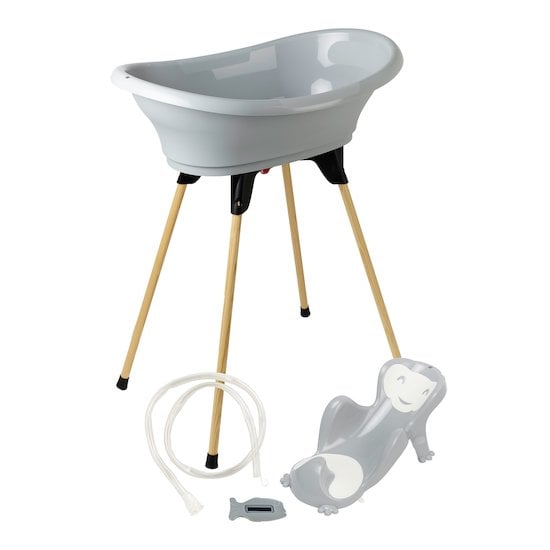 Pack baignoire bébé avec vidange grise + support de baignoire et tuyau  d'évacuation - Made in Bébé