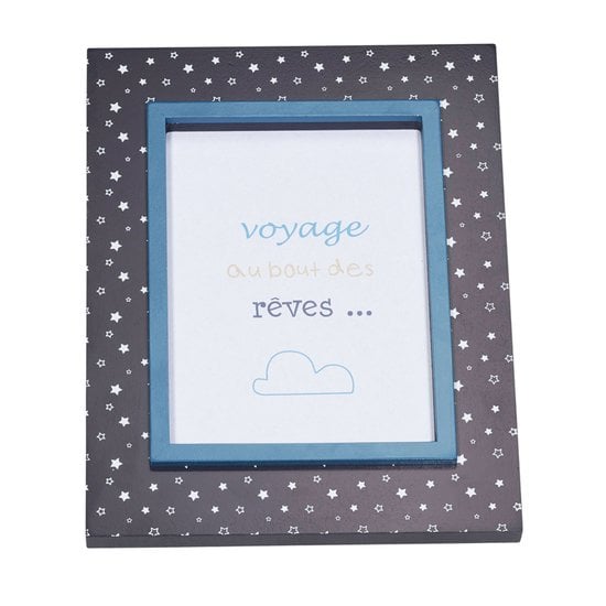 Lazare cadre photo rectangle Bleu/Gris  de Sauthon Baby's Sweet Home