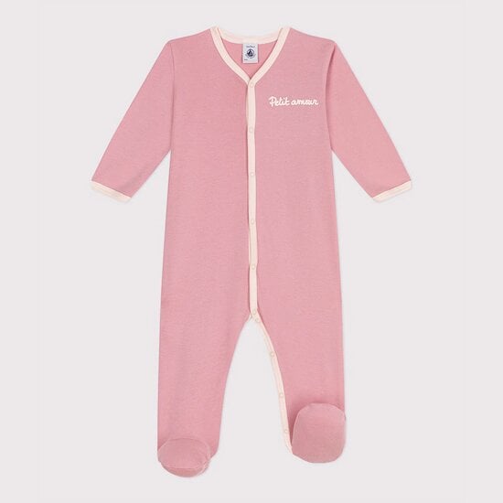 Pyjama bébé en coton uni Rose Charme  de Petit Bateau