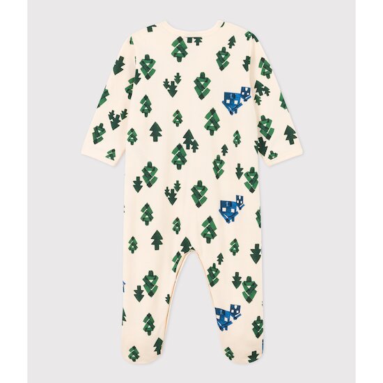 Pyjama bébé sapins en molleton Avalanche/multico 6 mois de Petit Bateau