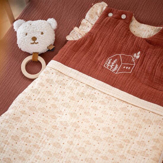 Orsino Hochet tété ourson Vanille / Camel  de Sauthon Baby Déco Orsino Hochet tété ourson Vanille / Camel  de Sauthon Baby Déco