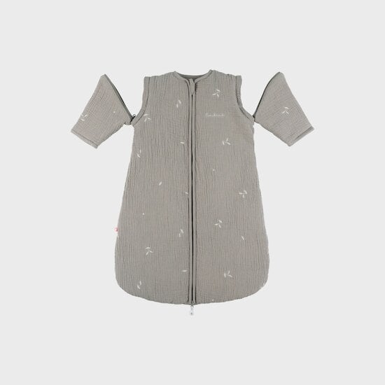 Gigoteuse avec manches amovibles en gaze de coton bio Fluffy, Orso et Lily Gris 1-6 mois de Noukies